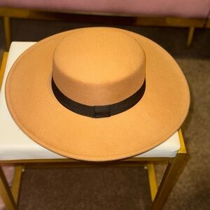 Tan Wide-Brimmed Hat